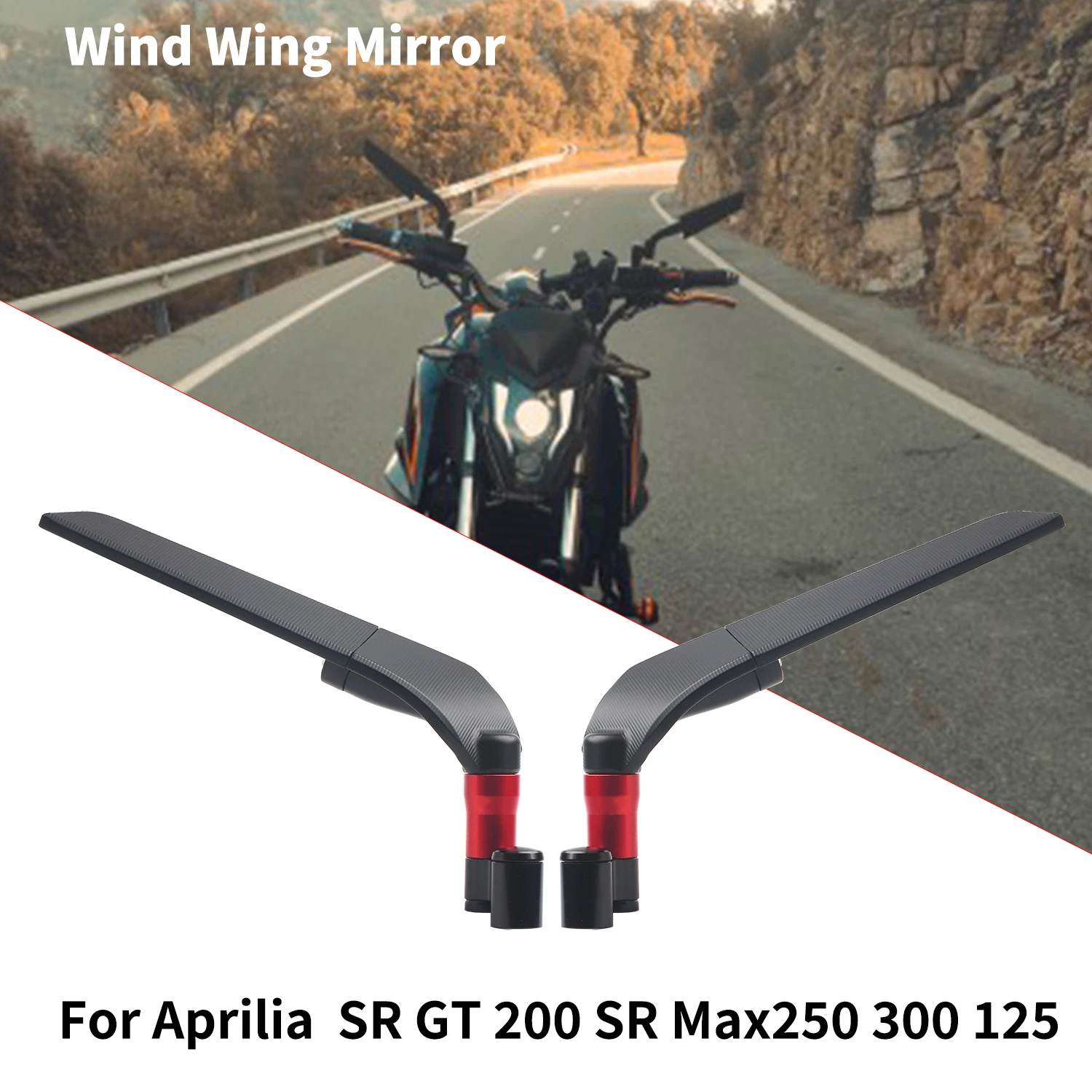 

For Aprilia SR GT 200 SR Max250 300 125 APR300 SXR 125 Universal Motorcycle Mirror Wind Wing side Rearview Reversing mirror