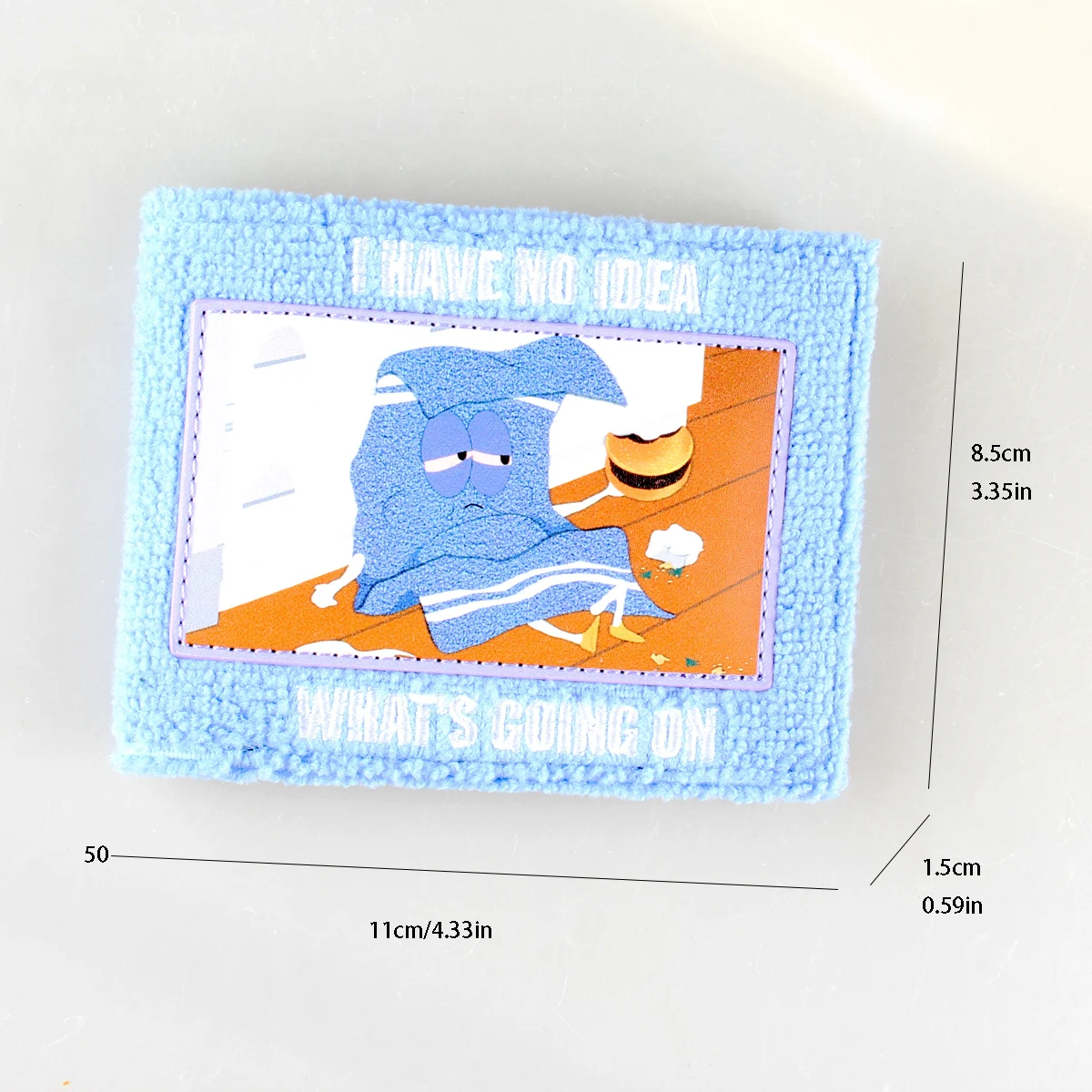 Towel cloth embroidered anime fashion wallet, designer personalized ID card holder