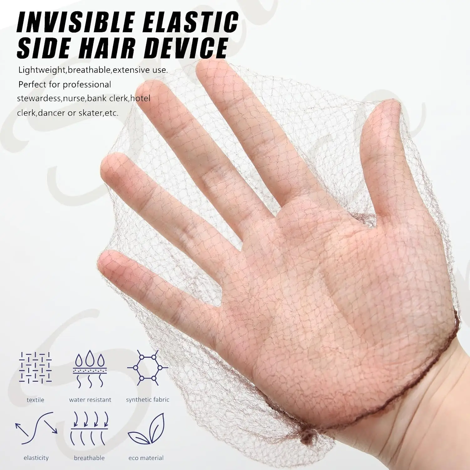 Hair Nets 50 Pcs 24 Inches Elasticity Invisible Elastic Mesh Food Service Ballet Bun Sleeping Women Wig