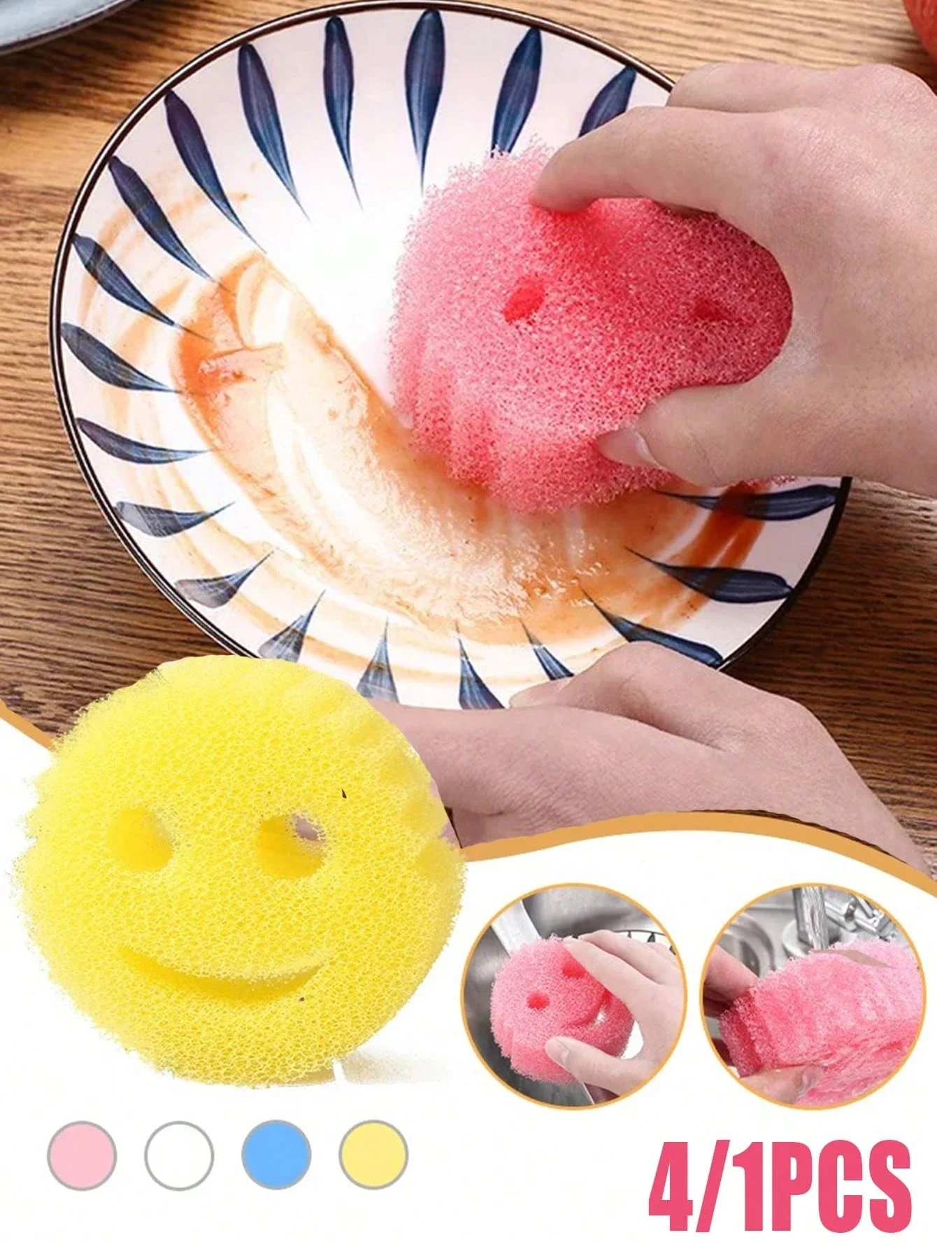 3PCS Cleaning Wipe Dishwashing Sponge Cloth Strong Scouring Pad Kitchen Bathroom Miracle Sponge Stain Odor Resistant Migic Wipe