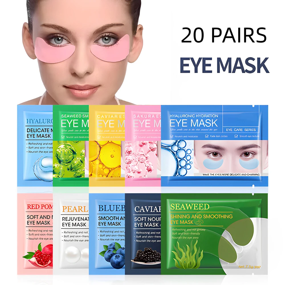 20PairsCollagenUnderEyePatchesMoisturizingAntiWrinkleRemove