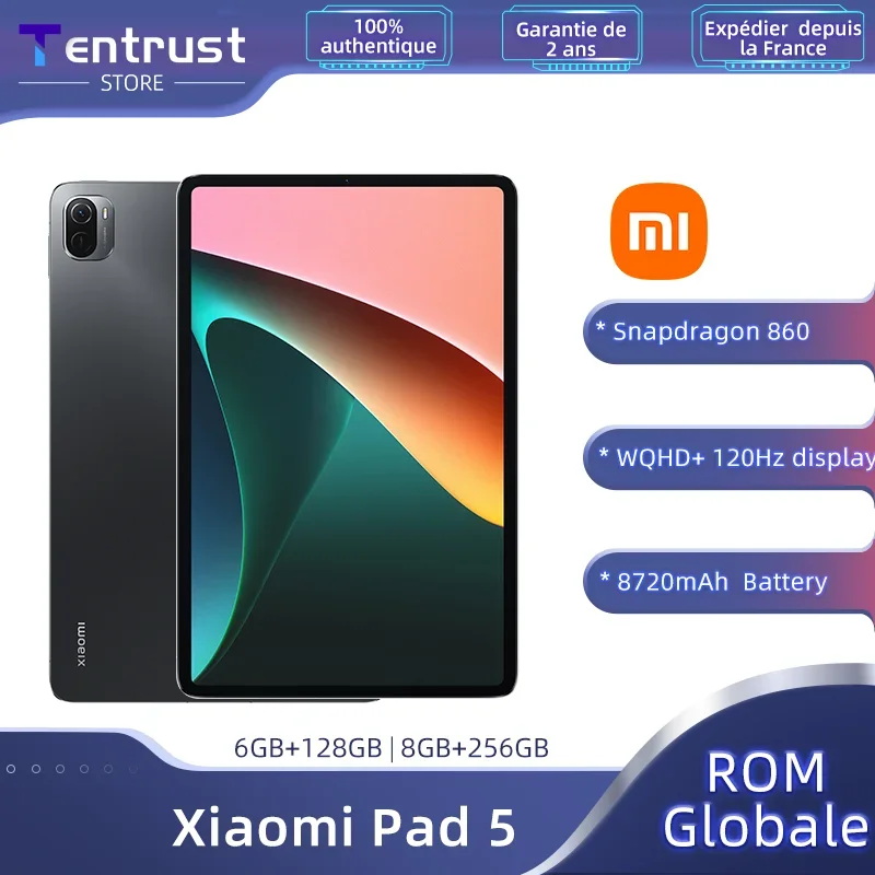 Global Rom Xiaomi Mi Pad 5 11 ''Tablet Wqhd + 120Hz 2.5K Display Snapdragon 860 Pc Portatile 8720Mah Batteria 13Mp Fotocamera Posteriore