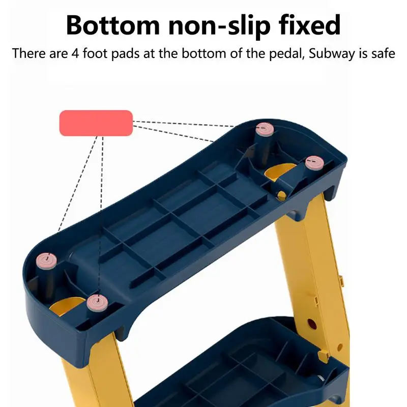Children's Toilet Seat Stairway Baby Boys and Girls Toilet Folding Stand Step Stool Children's Step Toilet Seat Ring with Handle 2