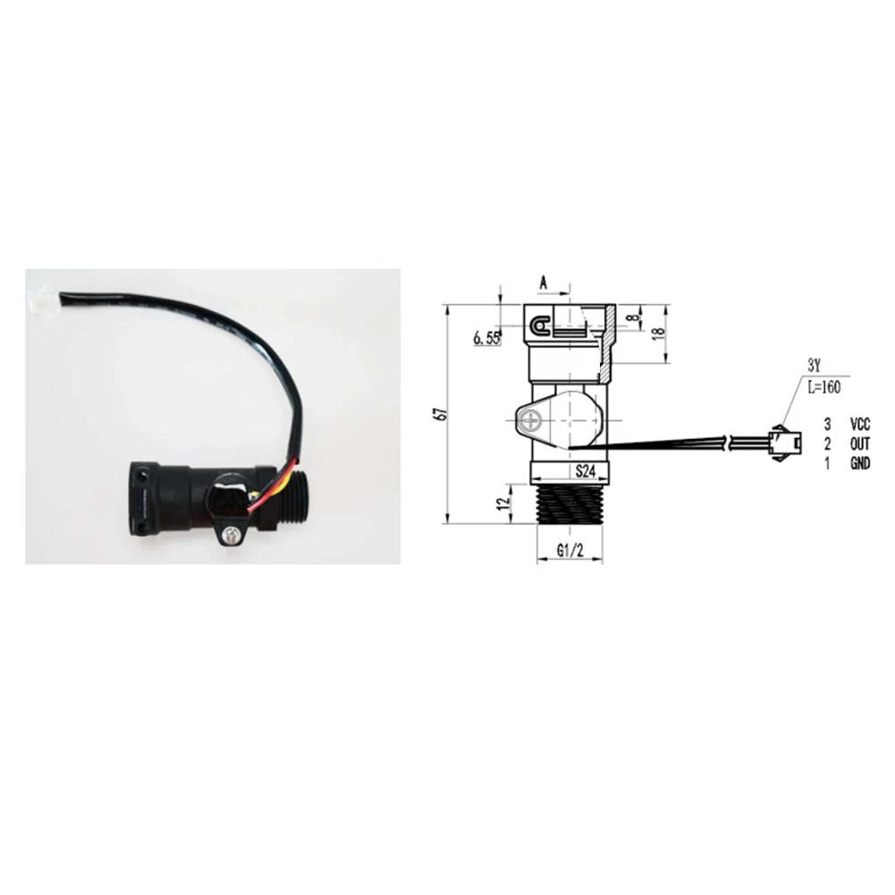 Water Flow Sensor Switch 1pc Hot Water Heater Flow Meter Heater Sensor Hot Hall Switch Wall Hung Boiler