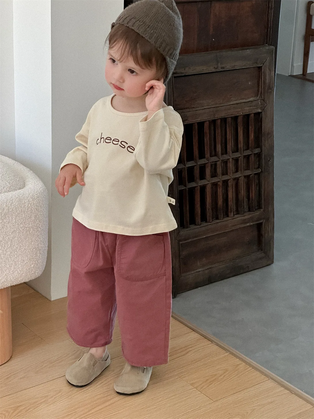 Spring New Baby Long Sleeve T Shirts Cotton Girls Letter Print Bottoming Shirts Toddler Boy Loose Casual Tops Infant Tee
