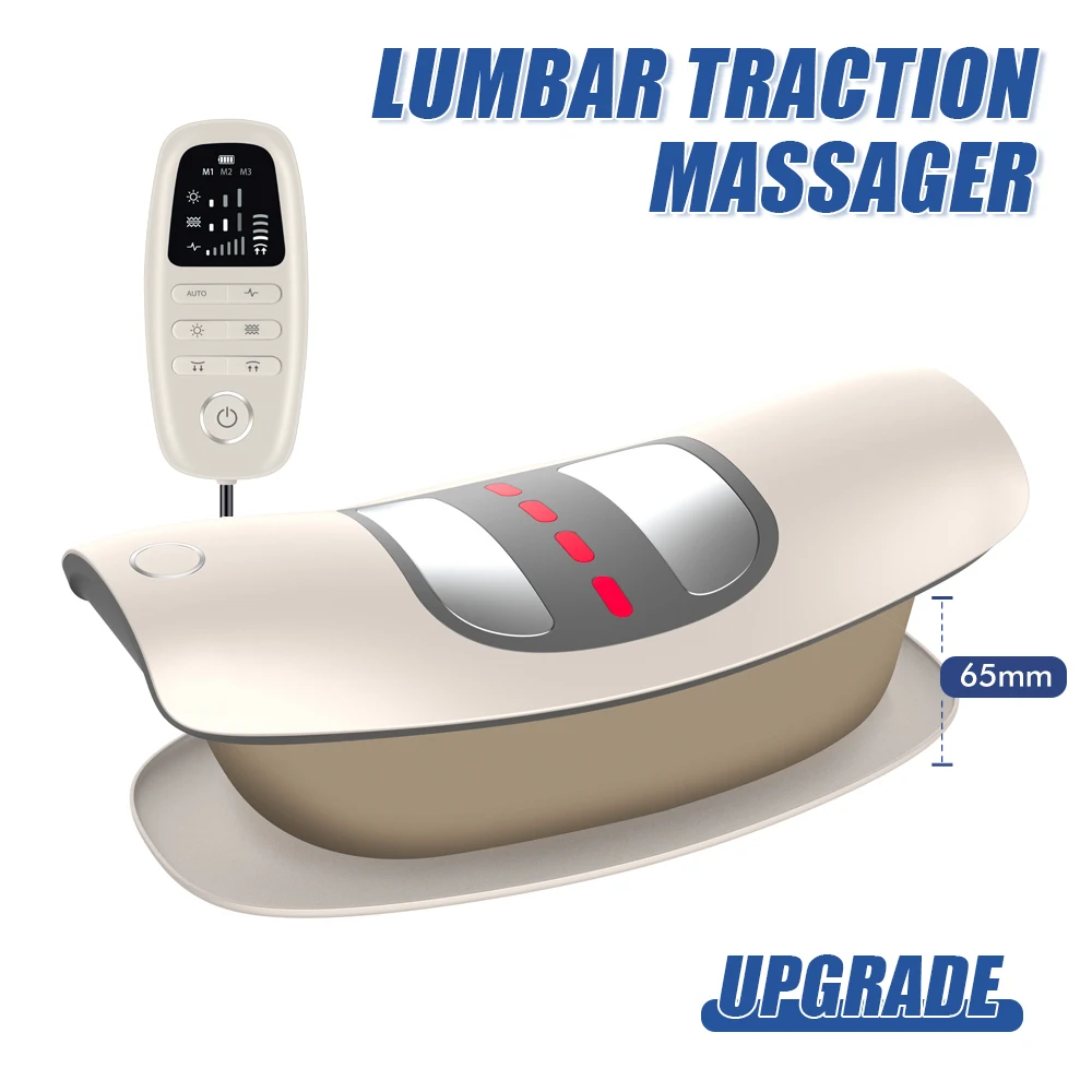 Electric Lumbar Traction Massager Height Adjustable Back Massage Waist Spine Support Back Massage Machine Relieve Fatigue