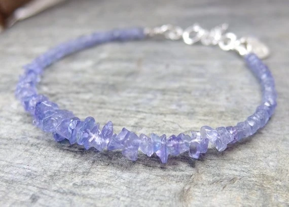 Braccialetto Di Tanzanite Braccialetto Di Cristallo Gioielli Di Tanzanite Dicembre Birthstone Gioielli Di Cristallo Braccialetto Di Pietre Preziose Br