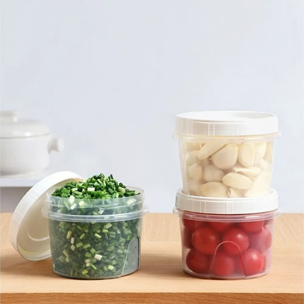 

500ml Round Food Fresh Keeping Box Microwaveable Plastic Grains Storage Jar High Temperature Resistant Sealed