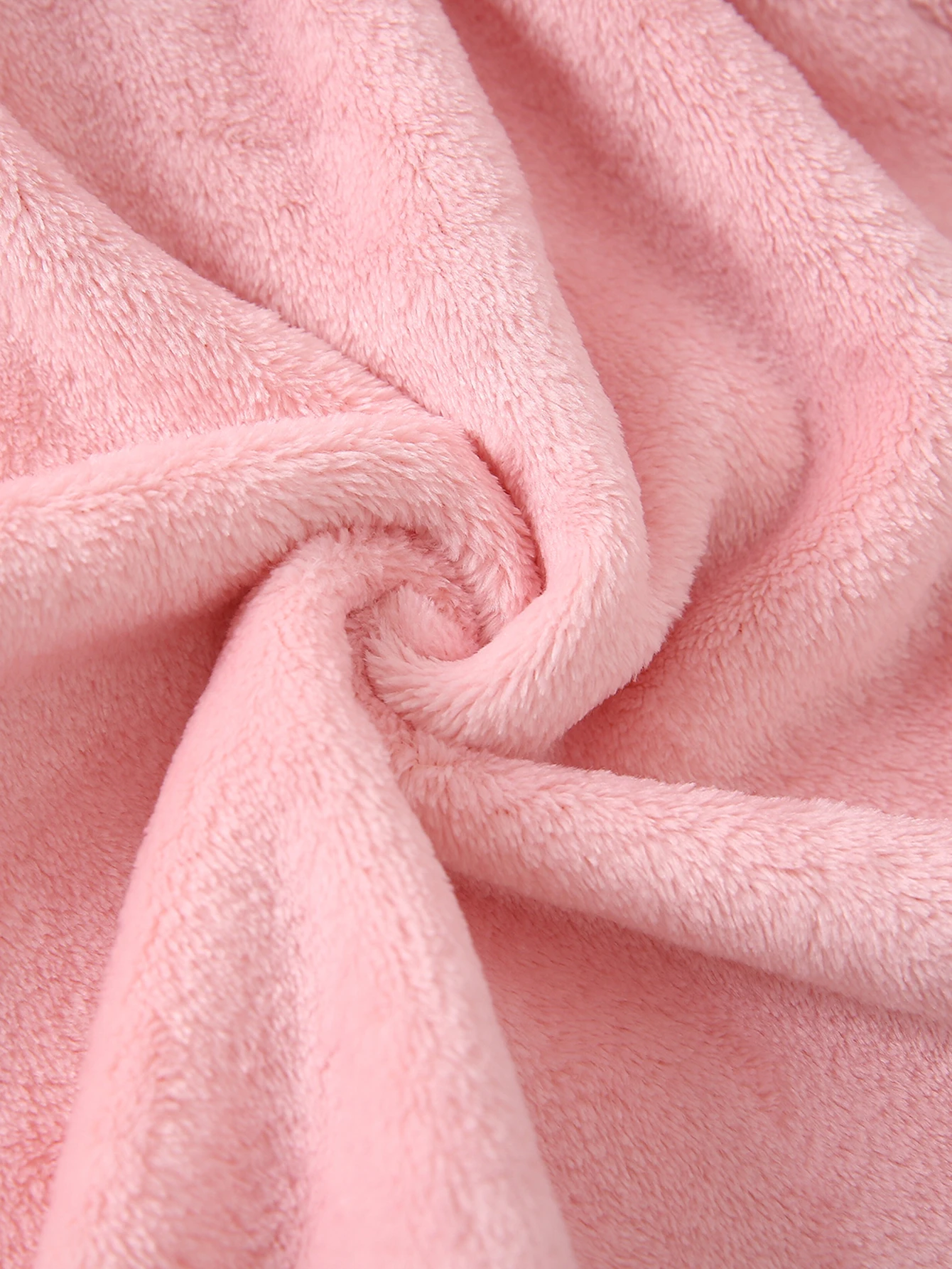 Children's Warm Thickened Flannel Comfort Wool Bathrobe Cute Solid Pattern Thickened Warm Women's Dressing Gown