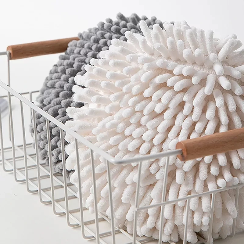 Japanese style Chenille handball thickened enlarged soft quick drying absorbent hanging style kitchen and bathroom towel