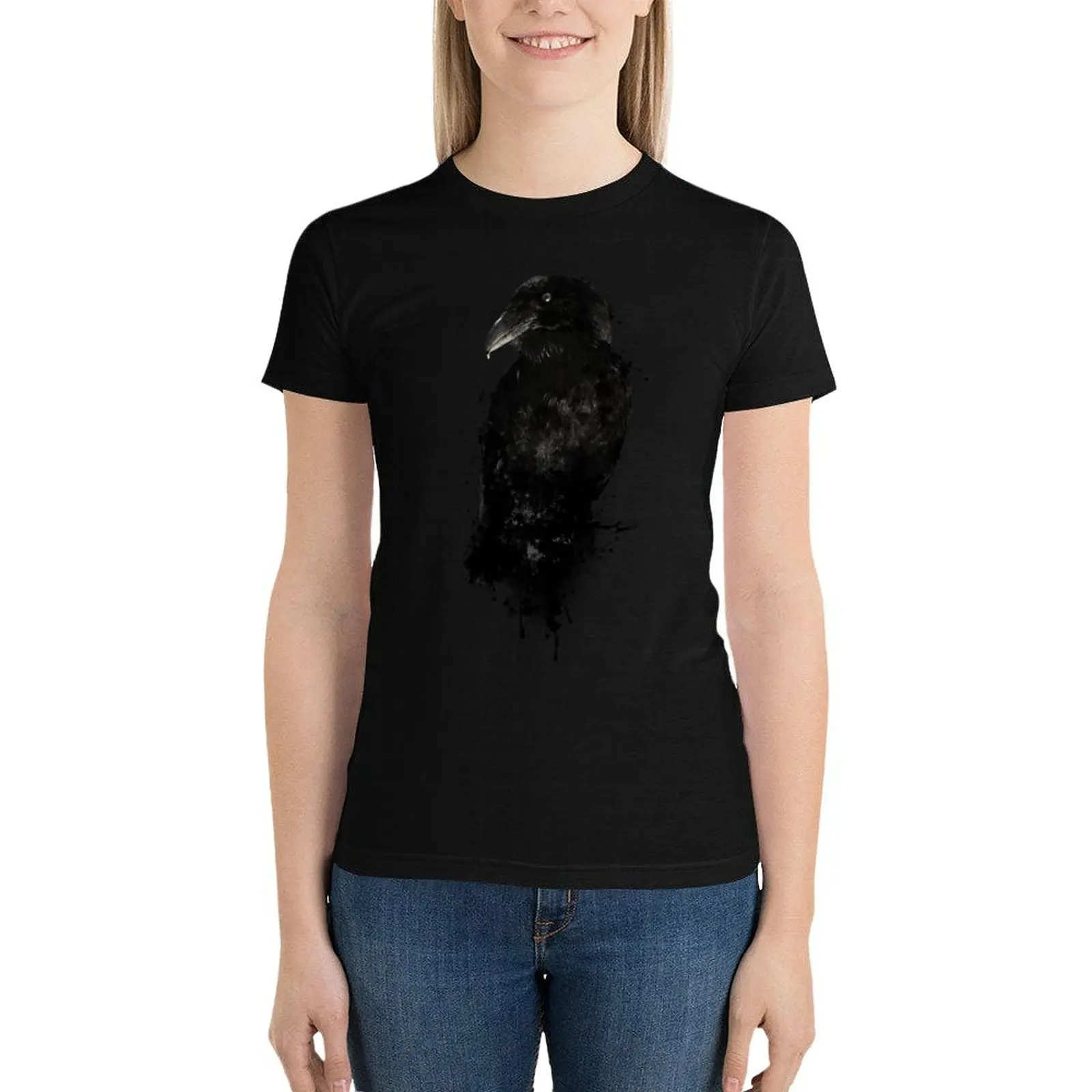 

The Raven T-Shirt tops female aesthetic clothes animal print shirt for girls plus size t shirts for Women loose fit
