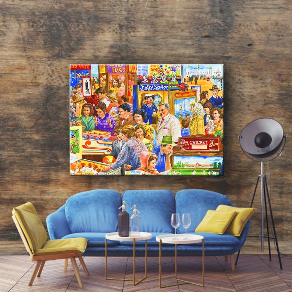 MomoArt Man Woman Diamond Painting 5D DIY Embroidery Shop House Full Square Mosaic Landscape Handmade Hobby
