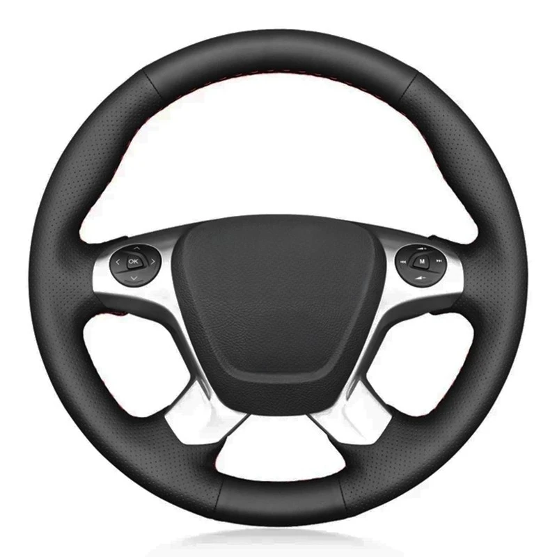 Coprivolante Per Auto In Morbida Pelle Artificiale Nera Per Ford Transit Connect Tourneo Custom Grand Tourneo Connect 2014-2020