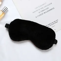 Plush Cloud Love Eye Mask - Soft and Comfortable Sleeping Blindfold (Black)