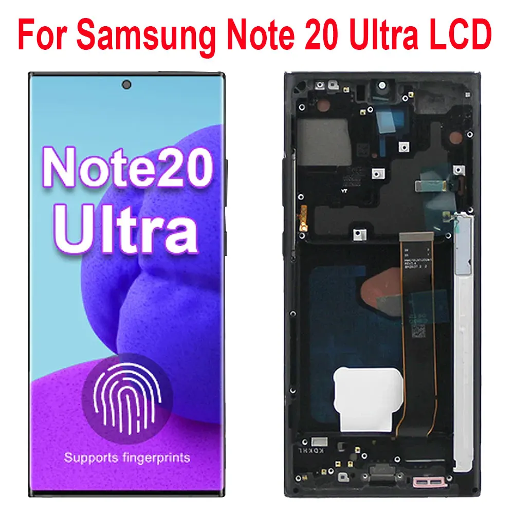 

Super AMOLED Note 20 Ultra Screen for Samsung Galaxy Note20 Ultra N985F N986B Lcd Display Digital Touch Screen with Frame Parts