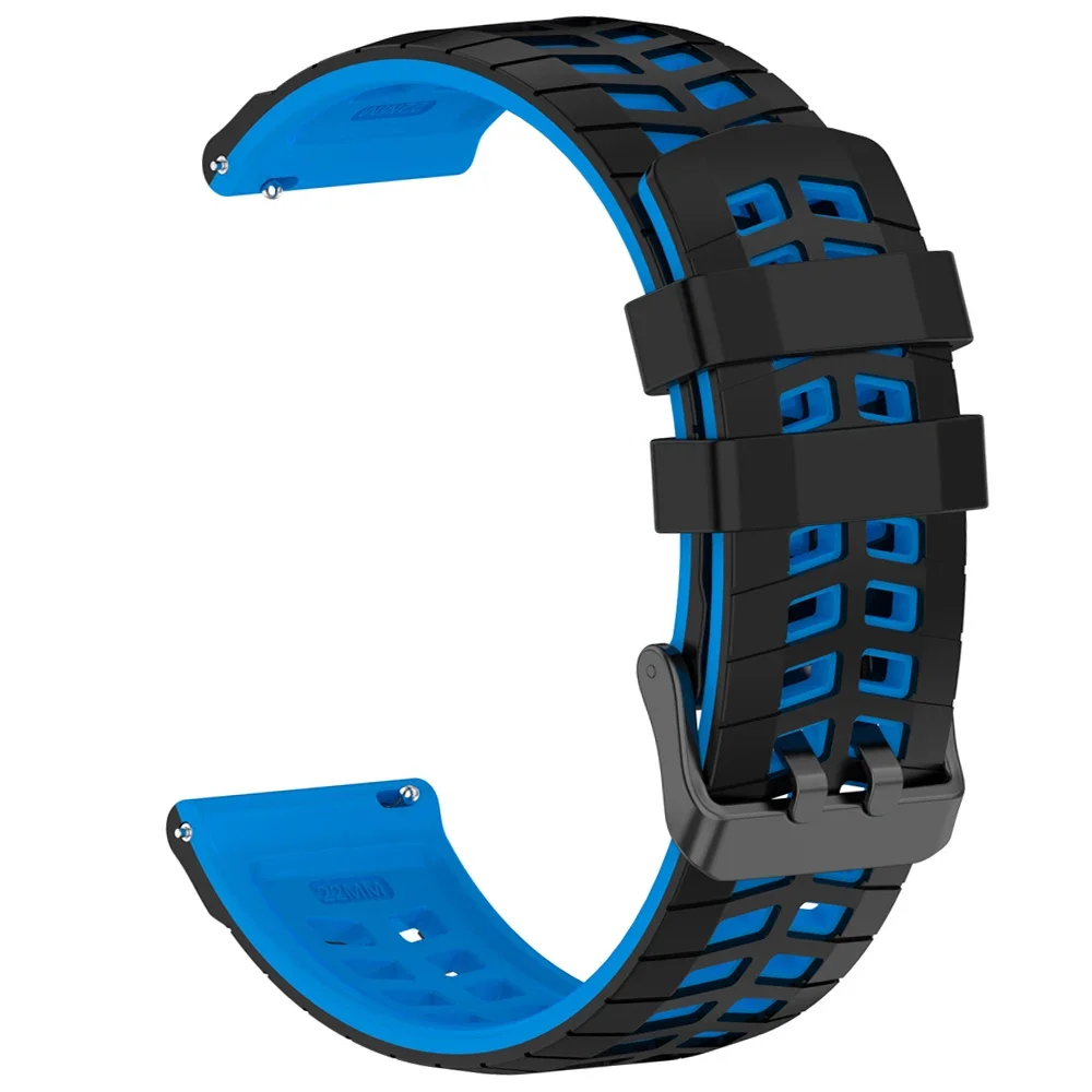 Breathable Silicone Sport Watch Band, 22mm