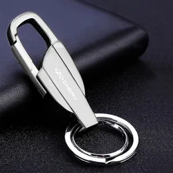 Premium Zinc Alloy Car Keychain with Emblem Design (Silver)