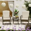 3 Pieces Patio Conversation Set, Outdoor Rocking Chair, Wicker Bistro Set, Outdoor Furniture with Porch Chairs and Coffee Table 2