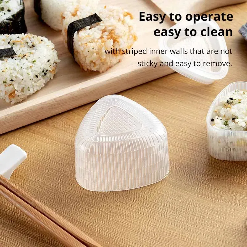 Sushi Mold DIY Onigiri Rice Ball Food Press Transparent Triangular Sushi Maker Mold Kit Kitchen Bento Accessorie 4PCS/Set