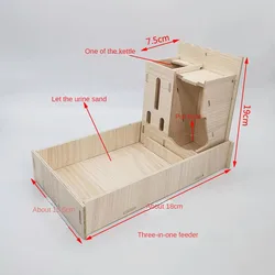 Solid Wood Small Animal Villa Nest - Cozy Hideaway and Playhouse (3-in-1 feeder)