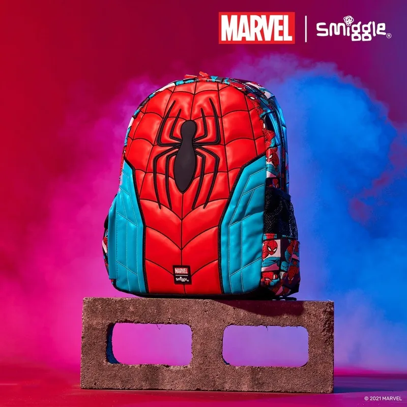 Marvel Co-Branded Smiggle Backpack For Students With Light Weight And Reduced Burden Spider-Man Cartoon Large-Capacity Backpack 3
