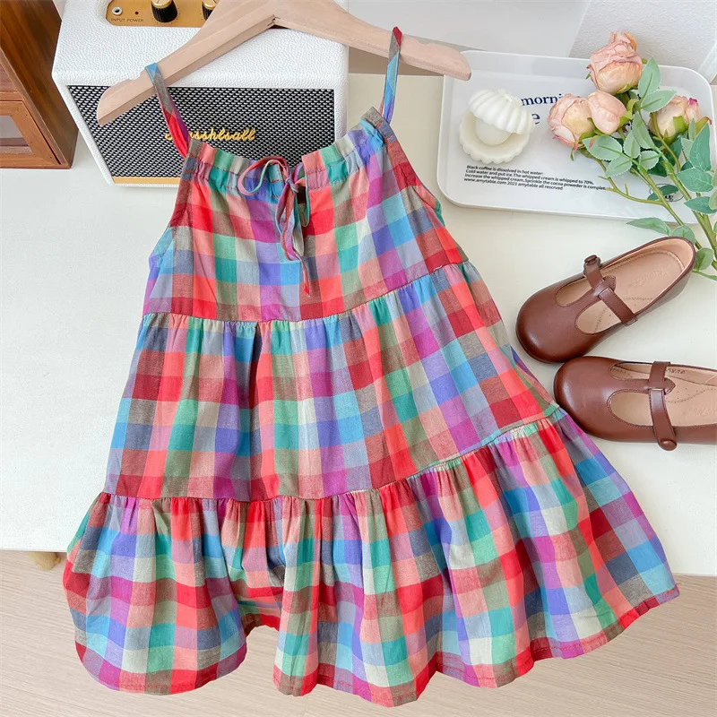 Girls Casual Dresses Back Hollowing Sleeveless Dress Toddler Girl Clothes Summer Dress Chinese Traditional Dress for Girls