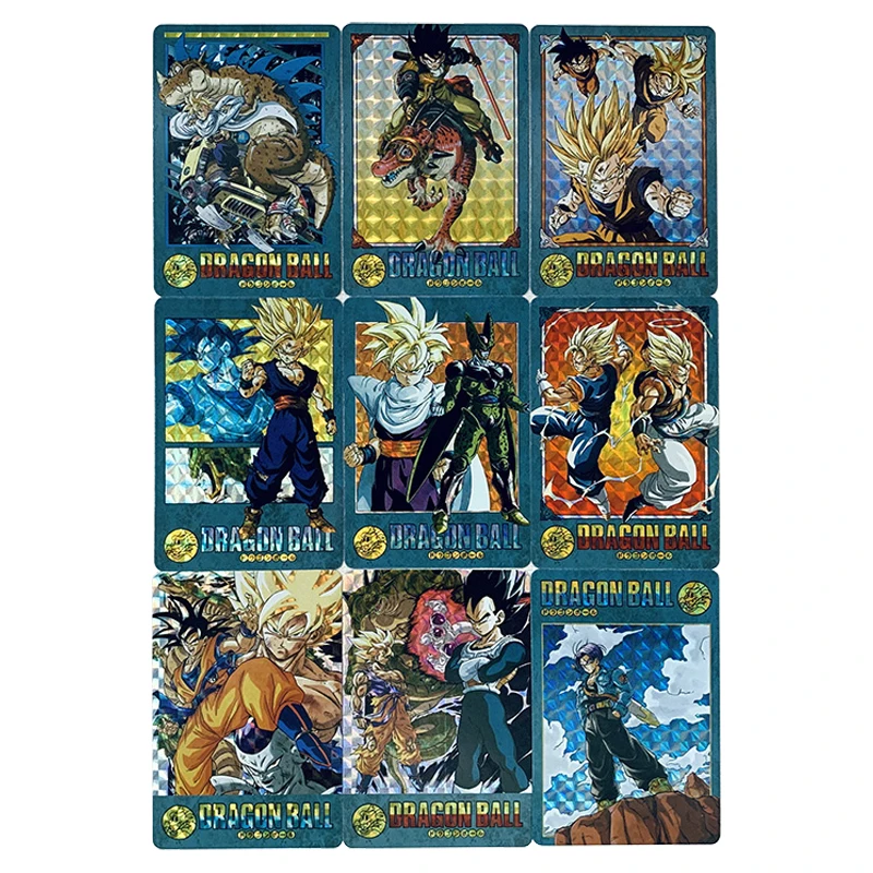 

9Pcs/set Dragon Ball Flash Cards Super Saiyan Goku Gohan Vegeta Trunks Classic Game Anime Collection Cards Diy Gift Toys