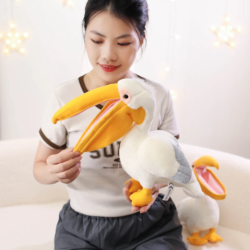 Realistic Plush Waterfowl Toy Red Flamingo White Pelican Plushies Soft Doll Cute Stuffed Animal For Girl Boy Pretty Home Decor