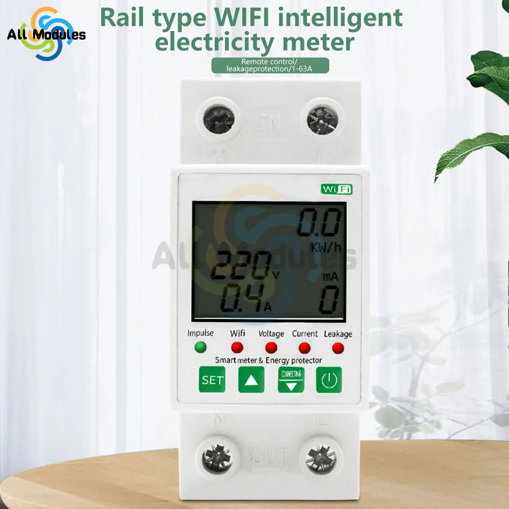 Smart Energy Monitor Switch Breaker Meter Timer Wifi Ac Power Elettricità Utilizzo Protezione Da Sovratensione Per Smart Home