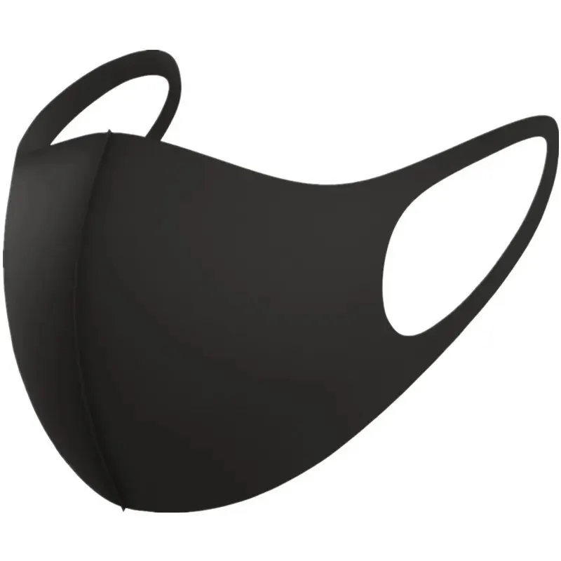 Masque tridimensionnel 3D, anti-poussière, respirant, lavable, en soie glacée, noir, visage fin, pour hommes et femmes, 10 pièces