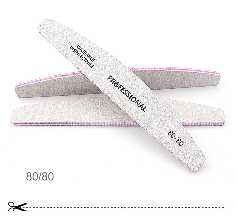 5Pcs/Lot Semilunar Manicure Files 4mm 100 180 240 Nail Files