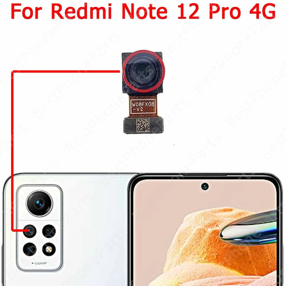 Caméra Arrière Principale Clappio 200MP Pour Xiaomi Redmi Note 12 Pro Plus - Noire, Neuve