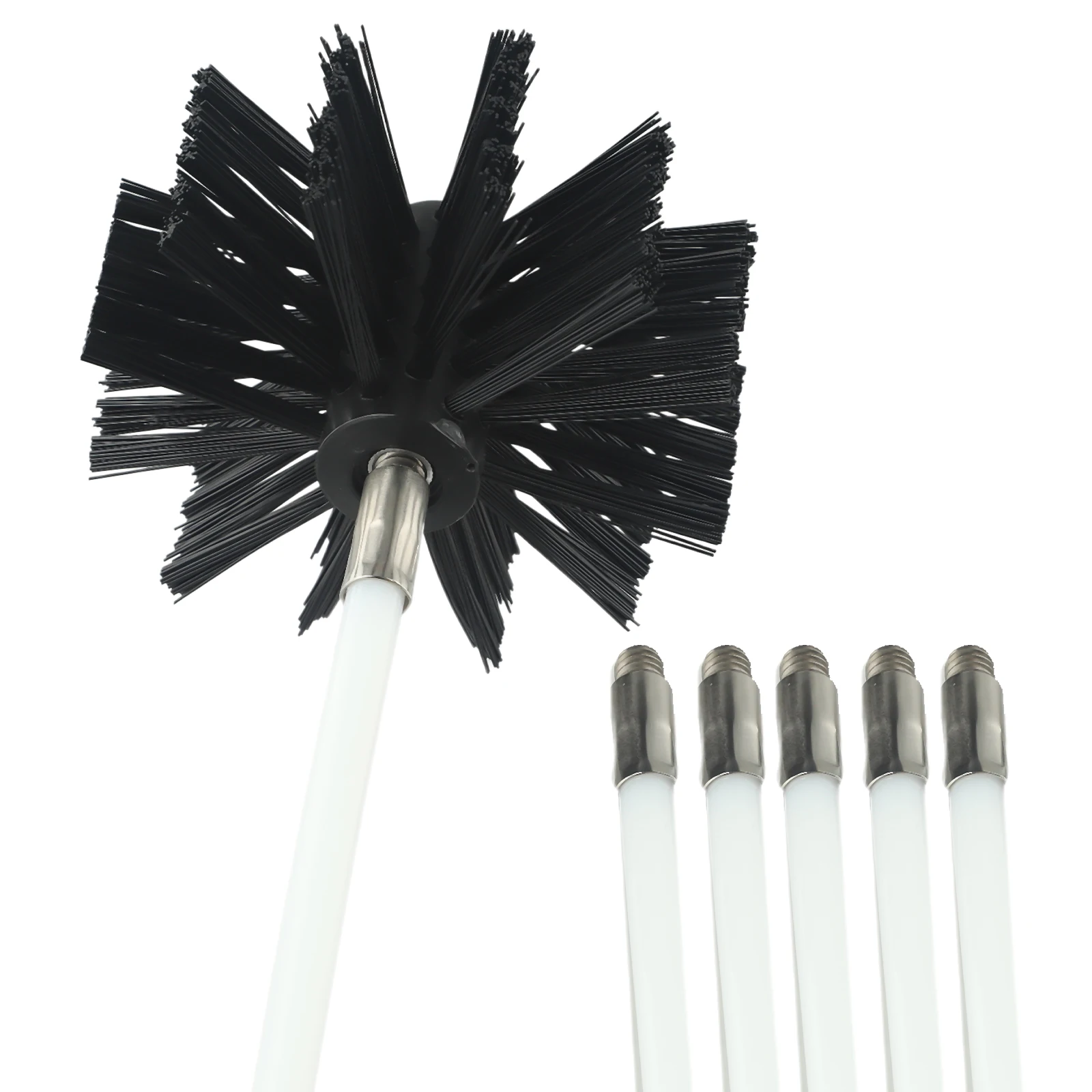 Chimney Brush Accessories 100mm Brush Head Long Handle Flexible Rod for Chimney Dryer Pipe Fireplace Inner Wall Cleaning Tools