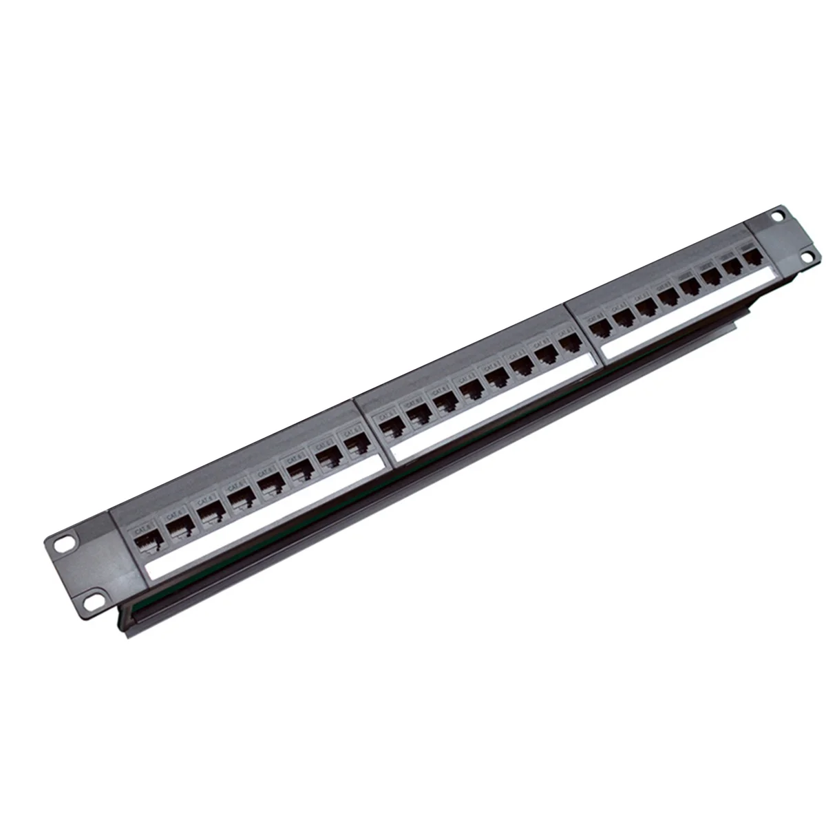 19Inch 1U Cabinet Rack Pass-Through 24 Port CAT6 Patch Panel RJ45 contact port Modular Frame Z