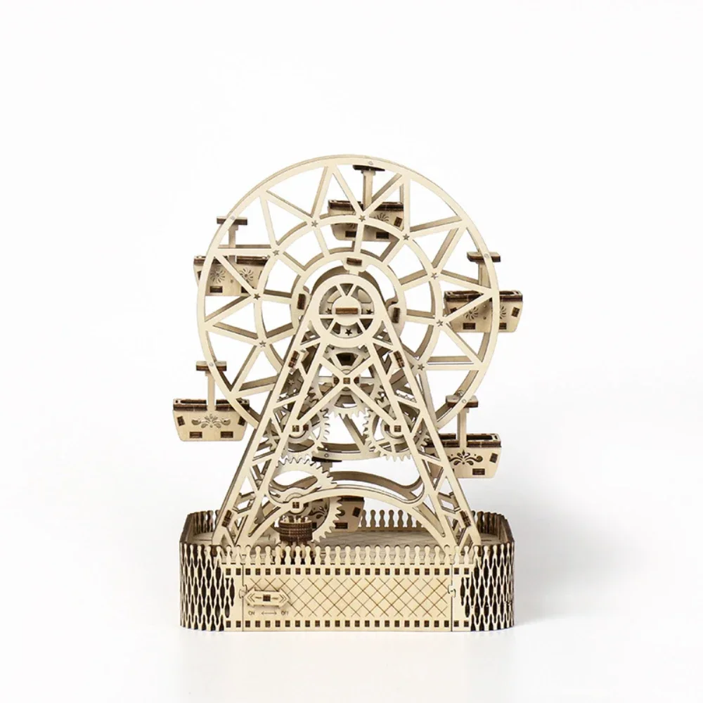 

Laser Cutting Ferris Wheel 3D Wooden Puzzle Toys Kits For Child DIY Ferris Wheel Assembly Kits Building Blocks Models Music Box