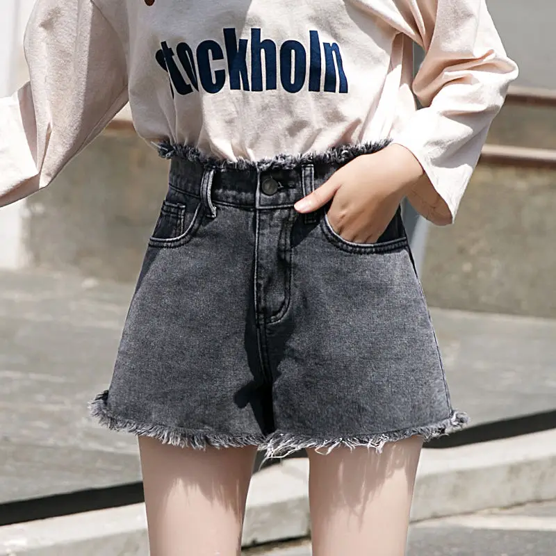 Short Pants for Woman To Wear Black Women's Shorts Ripped Jeans Biker High Waist Denim Korean Style Y2k Harajuku Streetwear XL