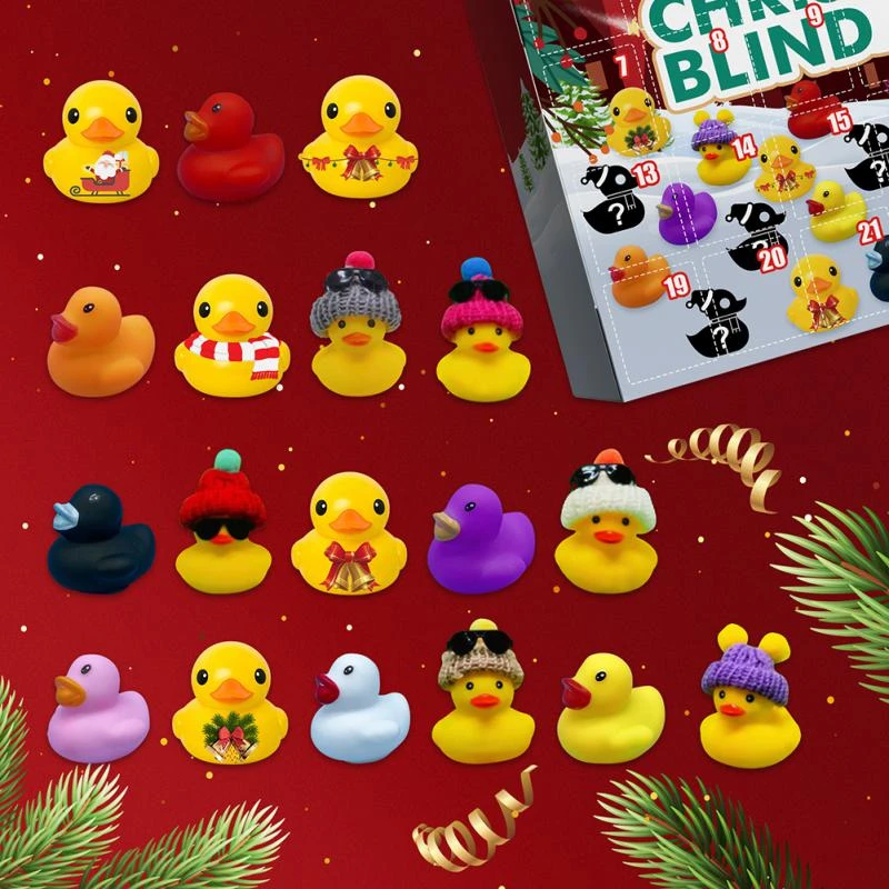 Christmas Advent Calendar Toy Box 24pcs Set Cute Rubber Duck Animal New  Year Countdown Stress Relief Kid Gift Surprise Gift Box - Advent Calendars  - AliExpress