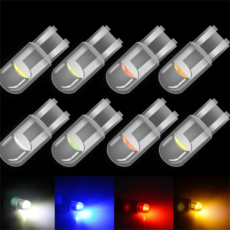 10/20PCS 흰색 빛 T10 DC 12V 자동차 LED 빛 Canbus 유리 COB 6000k 독서 돔 램프 마커 웨지 번호판 전구
