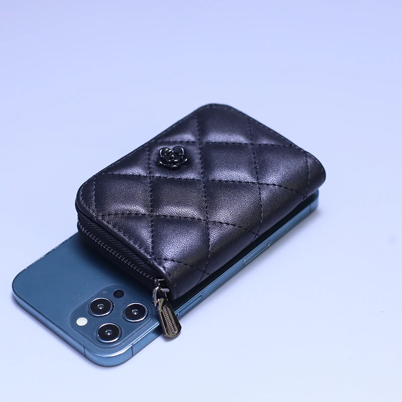 Fashion Genuine Leather Card Holders Women Luxury Design Quilted