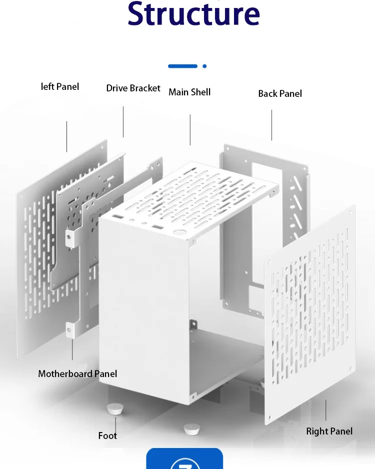 Arsylid-caixa para Computador Mini Itx Cpu Radiator Flex q4 Home Nas Chassi em Alumínio 3.5 x2 2.5 75 mm - Imagem 3