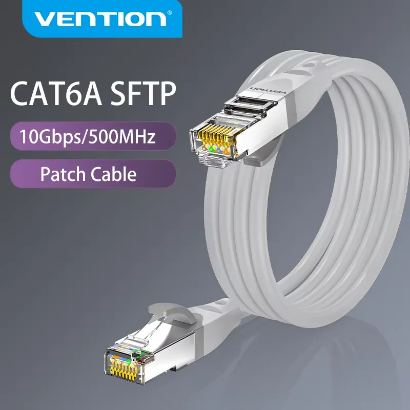Vention Cat6A Ethernet Cable – 10Gbps Ultra-Fast LAN for Gaming & Streaming