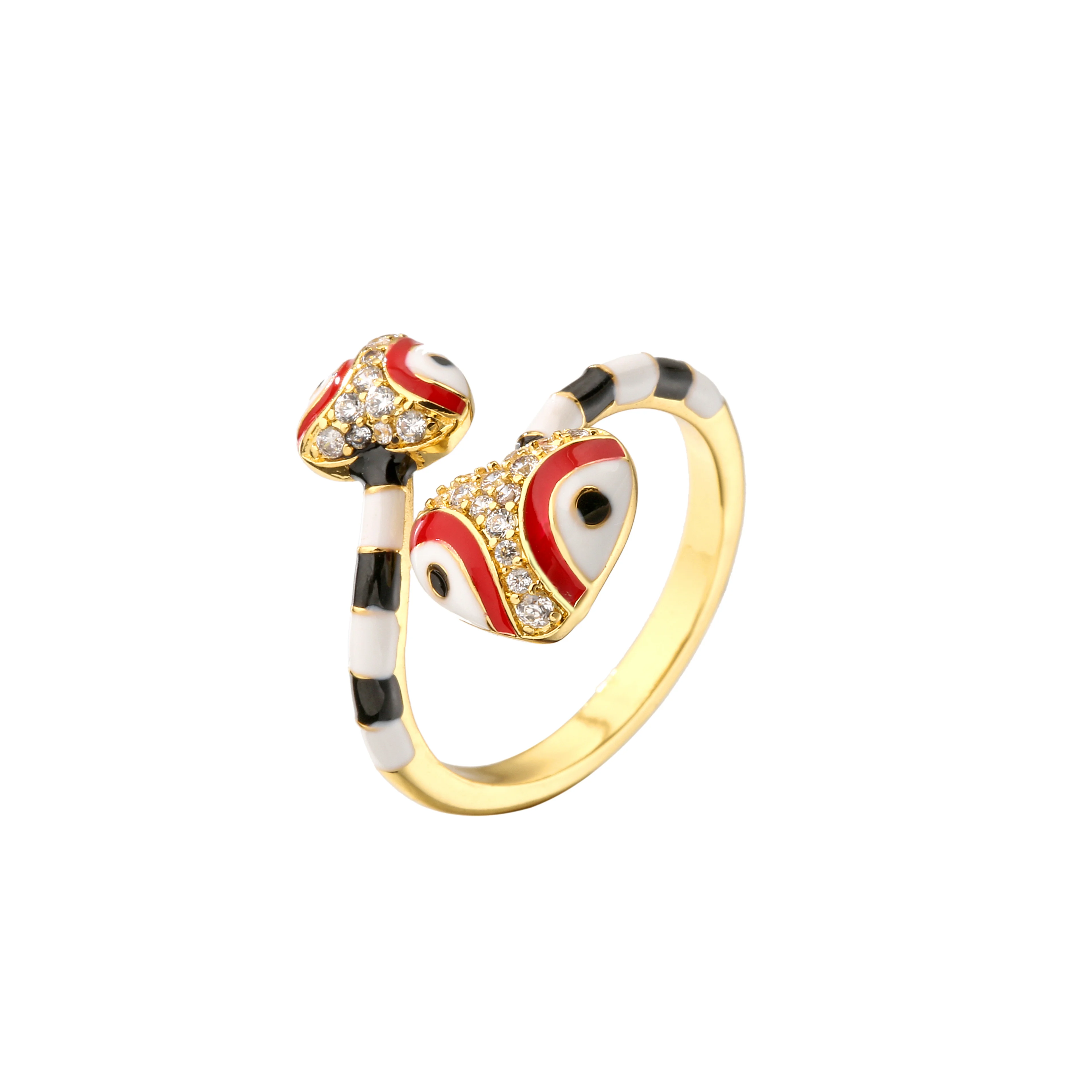 bague serpent réglable en forme de cœur, anneau de doigt féminin de taille ouverte en CZ, bijoux de fête pour femmes
