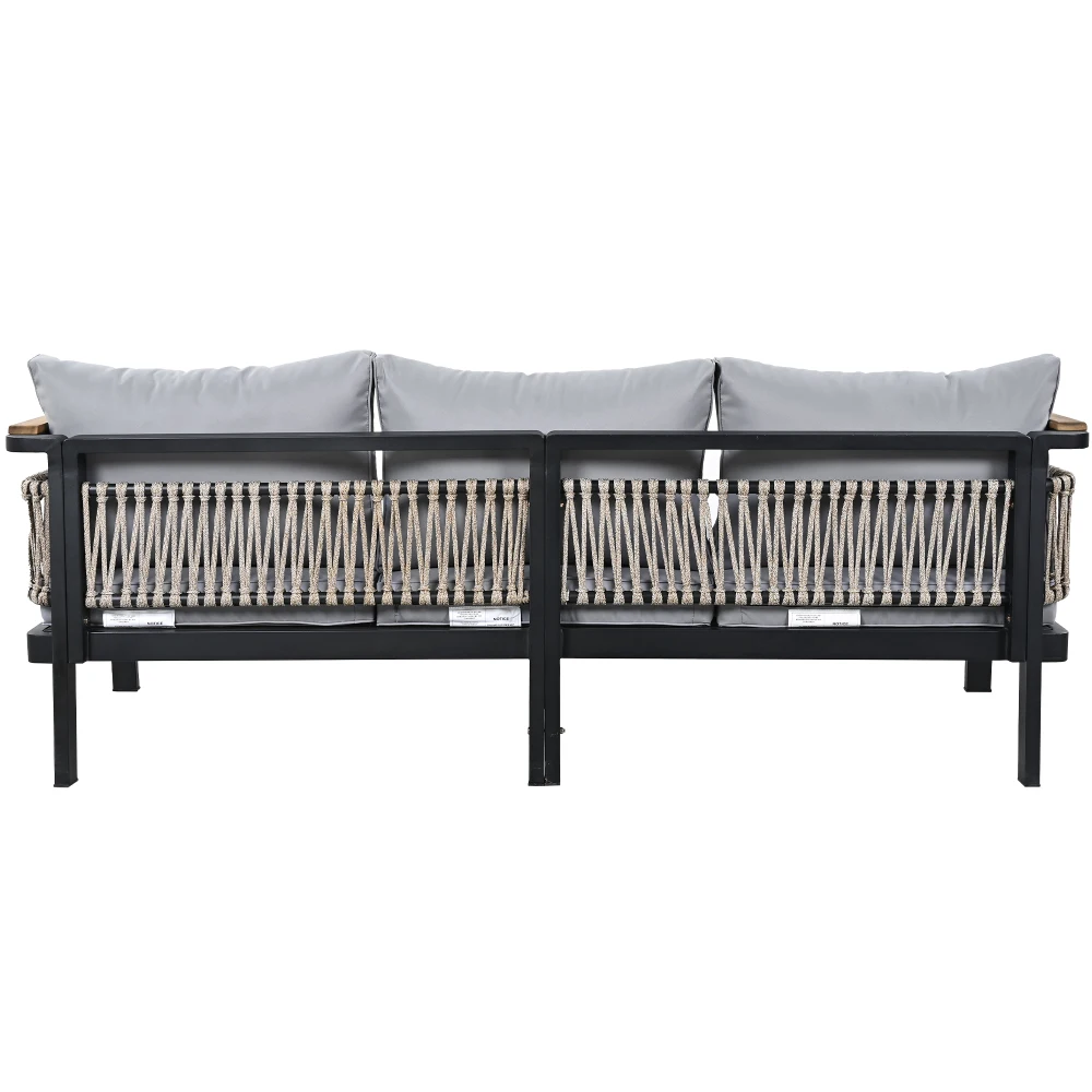 4 Pieces Outdoor Sectional Sofa Set 5-person Patio Seating Group Outdoor Cnversation Set with Cushions and a Coffee Table