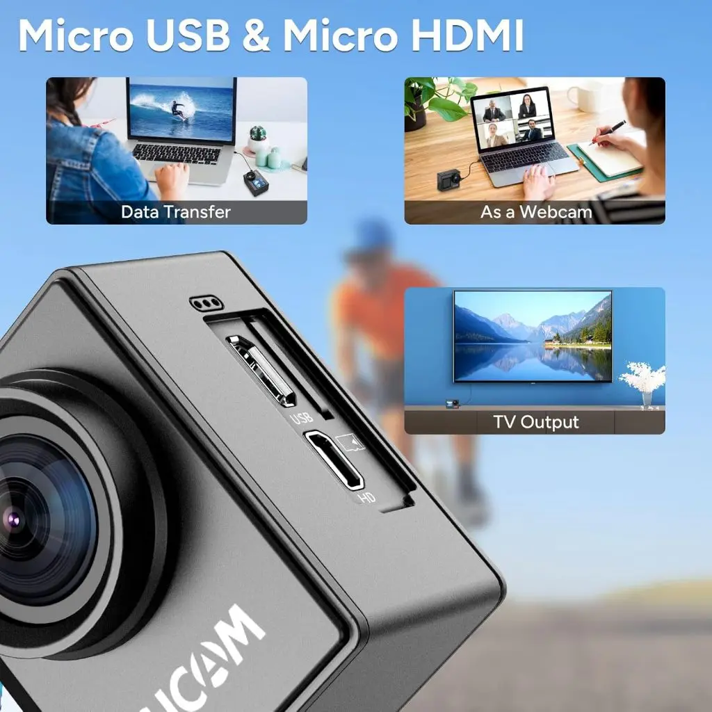 SJCAM SJ4000 Air 4K Ultra SJ4000 액션 카메라 듀얼 스크린 HD 수중 카메라 WiFi 디지털 카메라 Vlog 카메라 미니