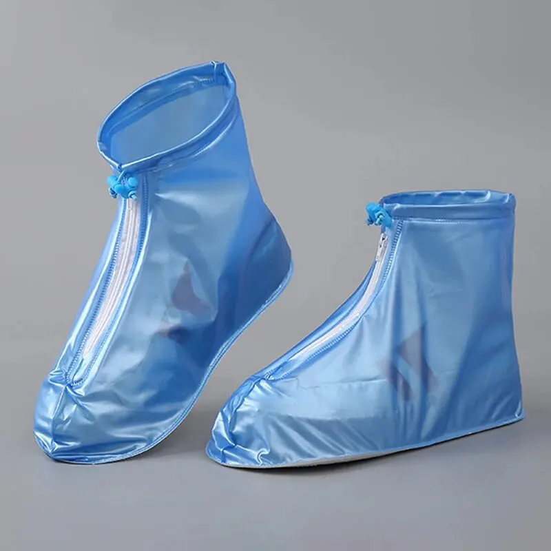 1 Pair Waterproof Shoe Covers, Non-slip Reusable Rain Snow Boots Women Men PVC Silicone Sole Overshoes Protectors In Rainy Days 4