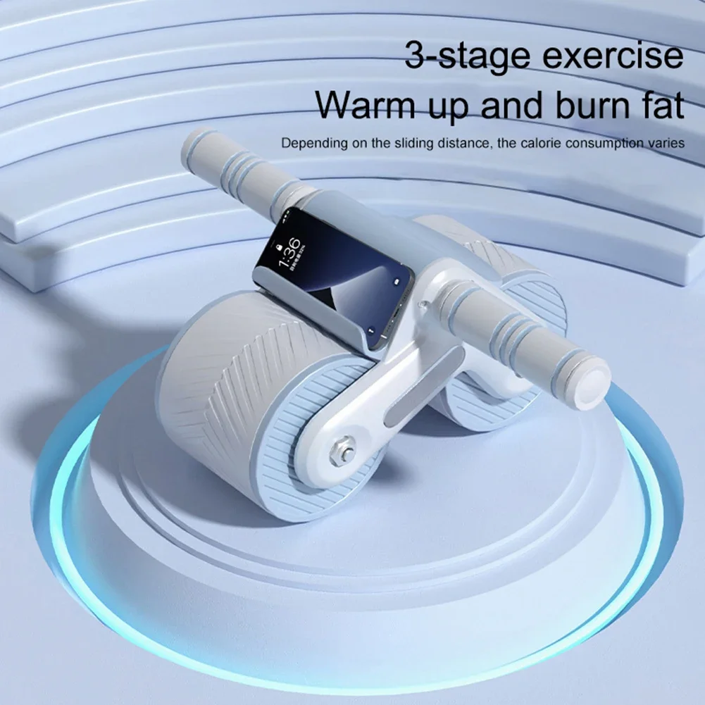 Abdominal Wheel Exerciser Dual Wheel Design Abdominal Trainer Automatic Rebound Anti-Slip Home Gym Fitness Equipment abdominal wheel,abdominal fitness instrument,abdominal workout aids