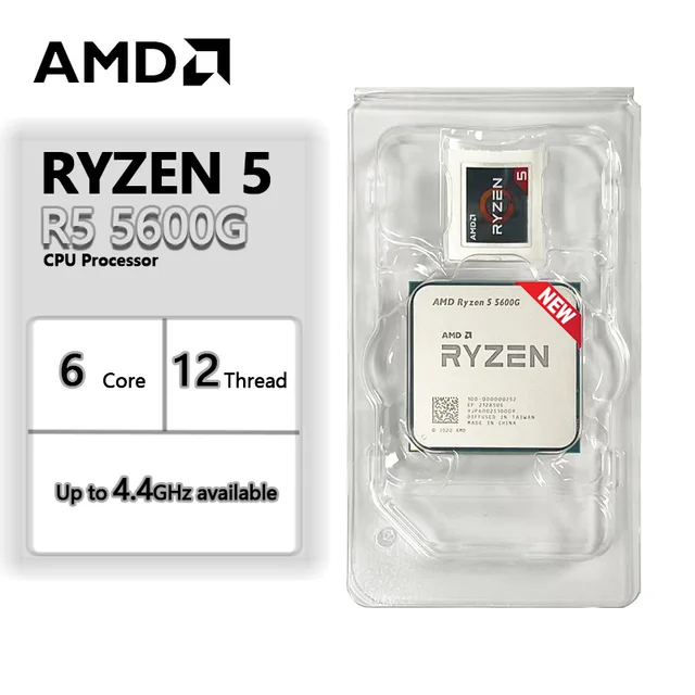 AMD Ryzen 5 5600G R5 5600G 3.9GHz Six-Core Twelve-Thread 65W CPU Processor L3=16M 100-000000252 Socket AM4 new but no fan 1