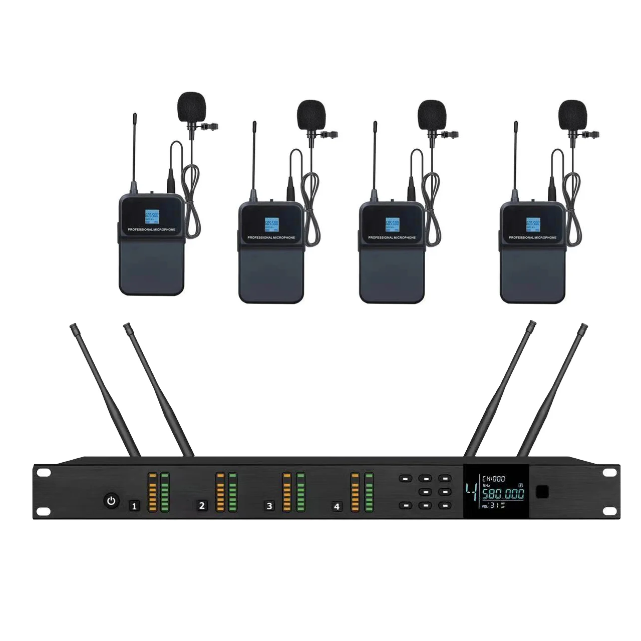 

High-Technology AD4Q Digital Wireless Microphone System 4 BodyPack 4 Beta58 KSM9 Handheld Stage Karaoke Singing 4 Channel