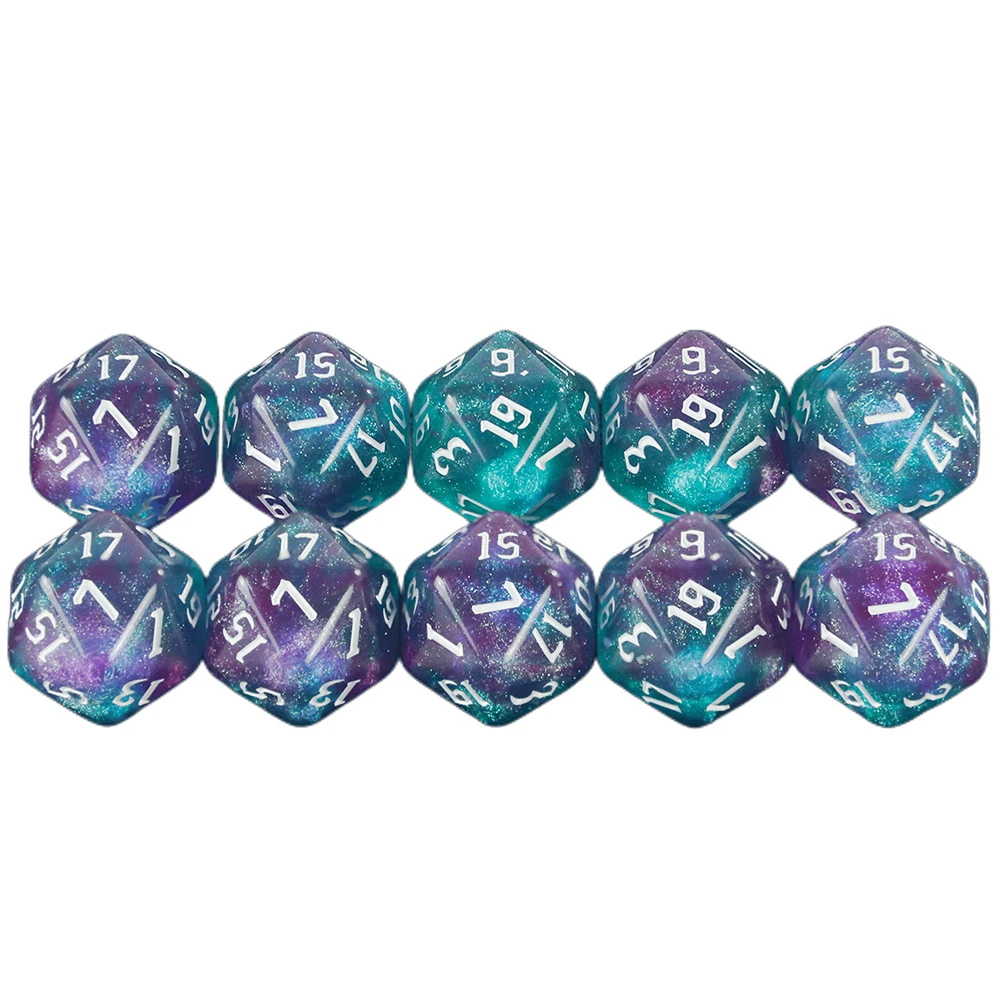 Game Dice 20 Sided Mixed Colours Polyhedral Dice D20 Amazing Glitter Dice for RPG DND Math Teaching Playing Tabletop Games