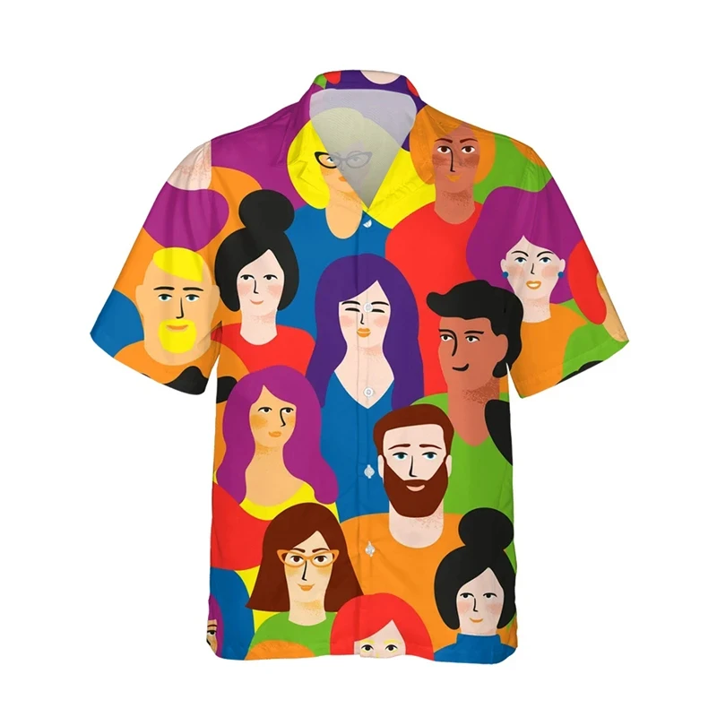thumbnail image 1 of Camisetas con estampado 3D de arcoíris LGBT para hombres y mujeres, camisetas de manga corta con personalidad, camisetas casuales de verano con botones para hombres, 1 of 5
